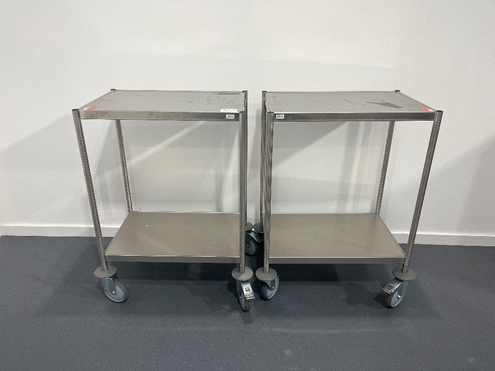 Image of Set of 2 Stainless Steel Trolley